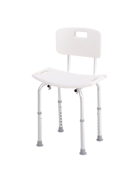 HOMCOM Adjustable Bath Chair, Shower Stool Safety Seat for Elderly, White 72-0008 - pic 57895 | FastDaddyshop