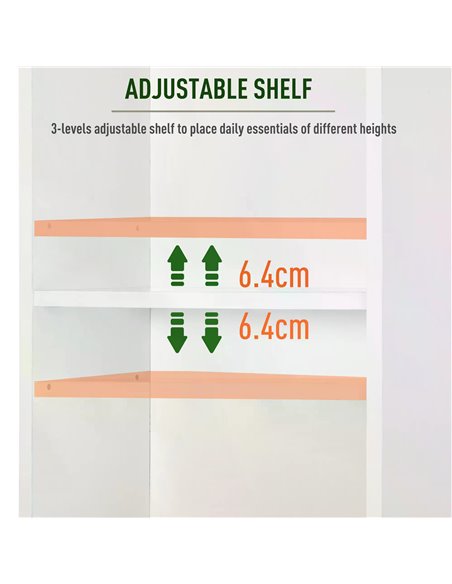 HOMCOM Freestanding Tallboy Bathroom Storage Cabinet w/ 6 Shelves Cupboard Tower Organisation Home Bathroom Furniture White 834- - pic 57907 | FastDaddyshop