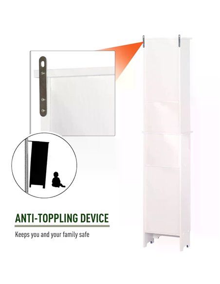 HOMCOM Freestanding Tallboy Bathroom Storage Cabinet w/ 6 Shelves Cupboard Tower Organisation Home Bathroom Furniture White 834- - pic 57908 | FastDaddyshop