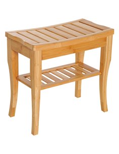 HOMCOM Bamboo Bathroom Shower Bench, Natural Color 834-152