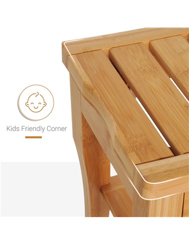 HOMCOM Bamboo Bathroom Shower Bench w/ Lower Shelf 834-152