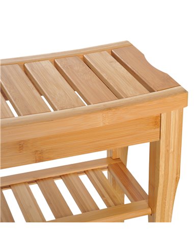 HOMCOM Bamboo Bathroom Shower Bench w/ Lower Shelf 834-152