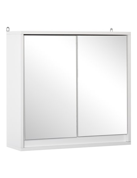 HOMCOM Wall Mounted Bathroom Mirror Cabinet, White 834-172WT - pic 57931 | FastDaddyshop