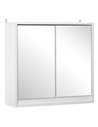 HOMCOM Wall Mounted Bathroom Mirror Cabinet, White 834-172WT
