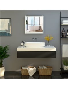 HOMCOM Wall Mounted Bathroom Mirror Cabinet, White 834-172WT 2