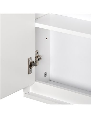 HOMCOM Bathroom Mirror Cabinet, Double Door Wall Mounted with Storage Shelf, Space-Saving Cupboard, White 834-172WT