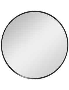 HOMCOM Modern Round Wall 61cm Decorative Mirror, Black 830-776V00CR