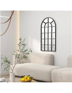 HOMCOM Arched Decorative Wall Mirror, 110 x 62 cm, Black 830-784V80BK 2