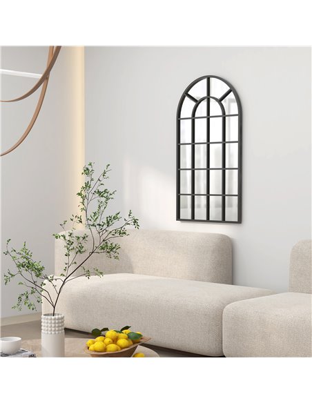 HOMCOM Arched Decorative Wall Mirror, 110 x 62 cm, Modern Design for Bedroom, Living Room, Bathroom, Black 830-784V80BK - pic 57986 | FastDaddyshop