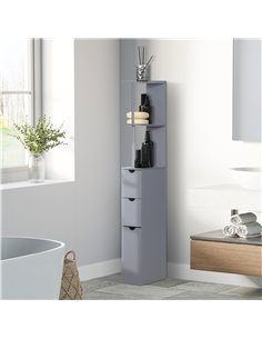 HOMCOM Freestanding Bathroom Storage Cabinet, Grey 834-114GY 2