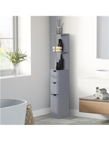 HOMCOM Tall Bathroom Cabinet, Freestanding Bathroom Storage Cabinet with 2-Tier Shelf and Drawers, Narrow Cupboard Storage Unit,