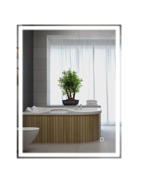 HOMCOM 90 x 70cm LED Bathroom Mirror with Lights, Anti-Fog, Silver 834-106V71SR - pic 58021 | FastDaddyshop