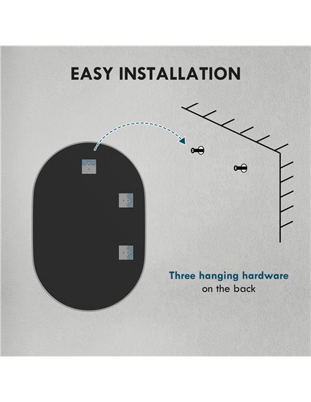 HOMCOM Oval Bathroom Mirror, Modern Wall-mounted Vanity Mirror with Aluminium Frame for Living Room, Entryways, Horizontal or Ve - pic 58036 | FastDaddyshop