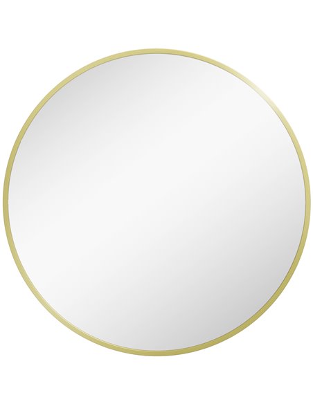 HOMCOM Round Bathroom Modern Wall-mounted Vanity Mirror, Gold Tone 834-686V80GD - pic 58039 | FastDaddyshop