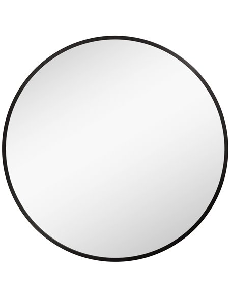 HOMCOM Round Bathroom Modern Wall-mounted Vanity Mirror, Black 834-686V81BK - pic 58048 | FastDaddyshop