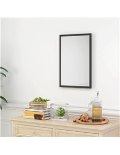 HOMCOM Wall Bathroom 60 x 40 cm Wall-Mounted Mirror, Black 830-829V82BK 2