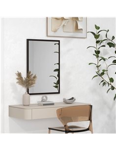 HOMCOM Wall Bathroom 70 x 50 cm Wall-Mounted Mirror, Black 830-829V84BK 2