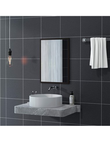 HOMCOM Wall Bathroom Mirror, 70 x 50 cm Wall-Mounted Mirror for Living Room, Bedroom, Hallway, Black 830-829V84BK