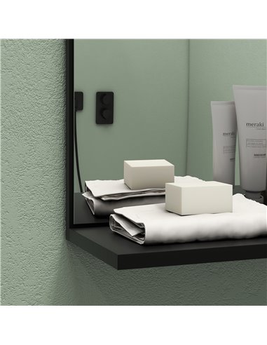 HOMCOM Bathroom Mirror with Shelf, Wall-mounted Makeup Mirror, Modern Vanity Mirror with 4 Storage Shelves for Make Up, Black 83