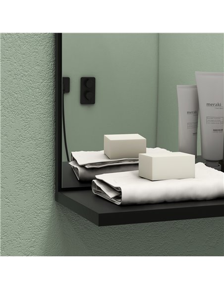HOMCOM Bathroom Mirror with Shelf, Wall-mounted Makeup Mirror, Modern Vanity Mirror with 4 Storage Shelves for Make Up, Black 83 - pic 58092 | FastDaddyshop
