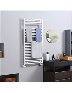 HOMCOM Bathroom Radiator Towel Warmer For Central Heating 600mm x 1200mm, White 850-227V00WT 2