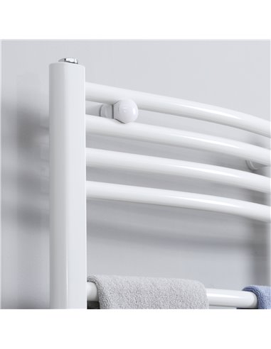 HOMCOM Straight Heated Towel Rail, Hydronic Bathroom Ladder Radiator Towel Warmer For Central Heating 600mm x 1200mm, White 850-