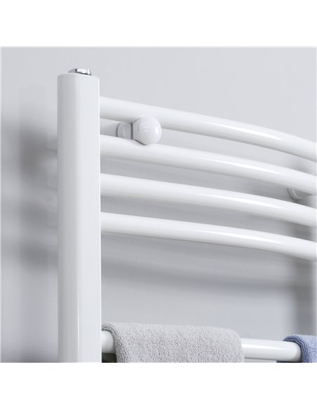 HOMCOM Straight Heated Towel Rail, Hydronic Bathroom Ladder Radiator Towel Warmer For Central Heating 600mm x 1200mm, White 850- - pic 58118 | FastDaddyshop