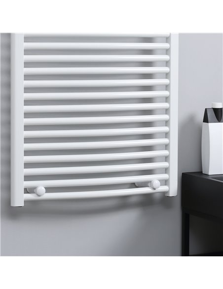 HOMCOM Straight Heated Towel Rail, Hydronic Bathroom Ladder Radiator Towel Warmer For Central Heating 600mm x 1200mm, White 850- - pic 58119 | FastDaddyshop