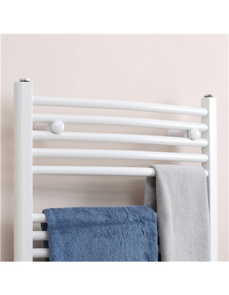 HOMCOM Straight Heated Towel Rail, Hydronic Bathroom Ladder Radiator Towel Warmer For Central Heating 600mm x 700mm, White 850-2 - pic 58126 | FastDaddyshop