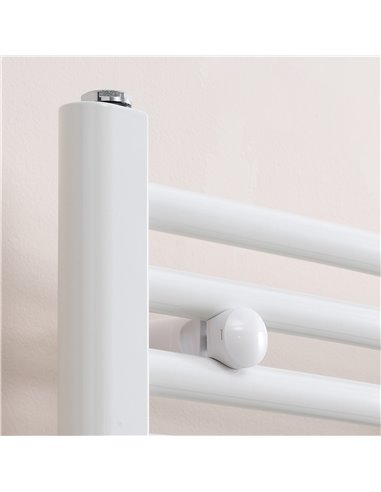 HOMCOM Straight Heated Towel Rail, Hydronic Bathroom Ladder Radiator Towel Warmer For Central Heating 600mm x 700mm, White 850-2
