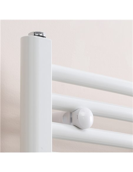 HOMCOM Straight Heated Towel Rail, Hydronic Bathroom Ladder Radiator Towel Warmer For Central Heating 600mm x 700mm, White 850-2 - pic 58127 | FastDaddyshop