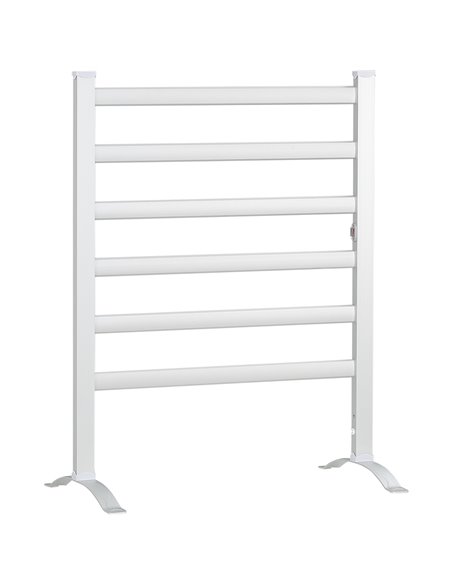 HOMCOM Electric Towel Warmer, 6 Bar Aluminum Heated Towel Rail, Wall Mounted & Free Standing Towel Drying Rack for Bathroom, Plu - pic 58156 | FastDaddyshop