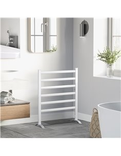HOMCOM Electric Towel Warmer, 6 Bar Aluminum Heated Towel Rail, Wall Mounted & Free Standing Towel Drying Rack for Bathroom, Plu 2