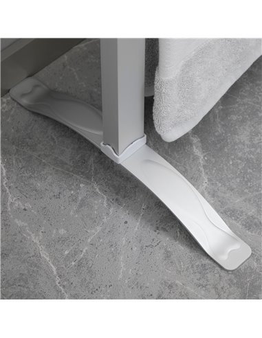 HOMCOM Electric Towel Warmer, 6 Bar Aluminum Heated Towel Rail, Wall Mounted & Free Standing Towel Drying Rack for Bathroom, Plu