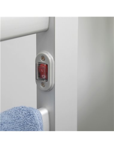 HOMCOM Electric Towel Warmer, 6 Bar Aluminum Heated Towel Rail, Wall Mounted & Free Standing Towel Drying Rack for Bathroom, Plu