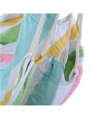 Outsunny Outdoor Hammock Hanging Rope Chair Garden Yard Patio Swing Seat Wooden w/High Quality Cotton Cloth and Ropes (Green) 84