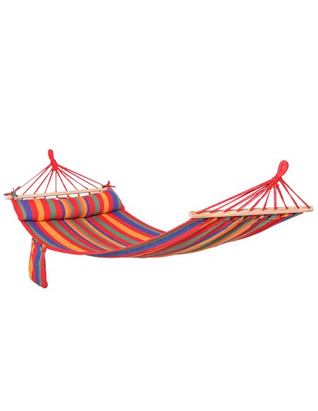 Outsunny Portable Cotton Hammock Swing with Headrest, Rainbow Stripes 84A-188 - pic 58183 | FastDaddyshop