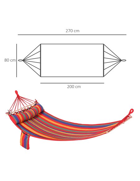 Outsunny Portable Cotton Hammock Swing with Headrest & Side Pocket, Deluxe Soft Sleeping Chair for Beach, Yard, Bedroom, Patio,  - pic 58185 | FastDaddyshop