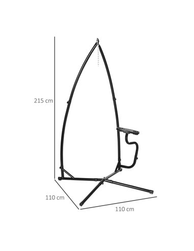 Outsunny Hammock Chair Stand Only Construction Heavy Duty Metal C-Stand for Hanging Hammock Chair Porch Swing Indoor or Outdoor 