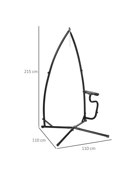 Outsunny Hammock Chair Stand Only Construction Heavy Duty Metal C-Stand for Hanging Hammock Chair Porch Swing Indoor or Outdoor  - pic 58194 | FastDaddyshop