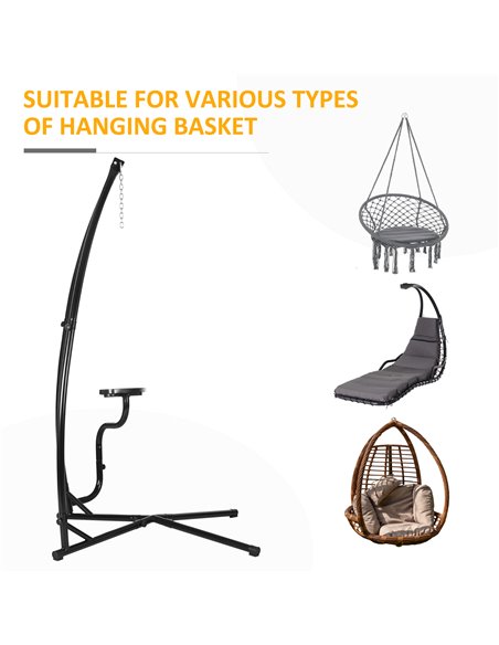 Outsunny Hammock Chair Stand Only Construction Heavy Duty Metal C-Stand for Hanging Hammock Chair Porch Swing Indoor or Outdoor  - pic 58198 | FastDaddyshop
