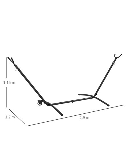 Outsunny Portable Hammock Stand, 9.5ft Adjustable Hammock Net Stand with Wheels & Carry Bag, Suitable for String-style & Brazili - pic 58212 | FastDaddyshop