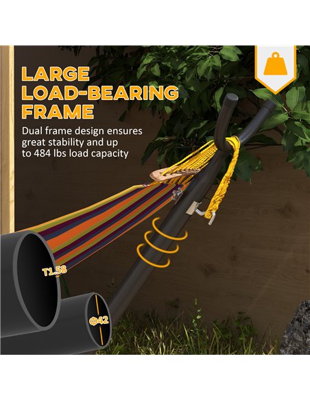 Outsunny Portable Hammock Stand, 9.5ft Adjustable Hammock Net Stand with Wheels & Carry Bag, Suitable for String-style & Brazili - pic 58213 | FastDaddyshop