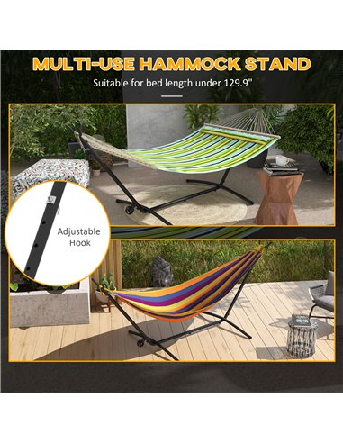 Outsunny Portable Hammock Stand, 9.5ft Adjustable Hammock Net Stand with Wheels & Carry Bag, Suitable for String-style & Brazili