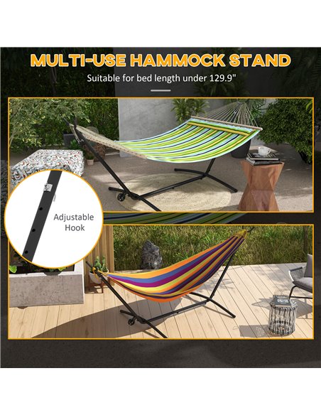 Outsunny Portable Hammock Stand, 9.5ft Adjustable Hammock Net Stand with Wheels & Carry Bag, Suitable for String-style & Brazili - pic 58214 | FastDaddyshop