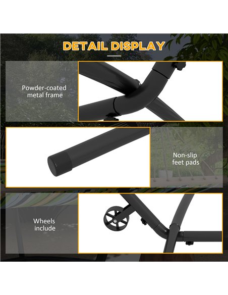 Outsunny Portable Hammock Stand, 9.5ft Adjustable Hammock Net Stand with Wheels & Carry Bag, Suitable for String-style & Brazili - pic 58215 | FastDaddyshop