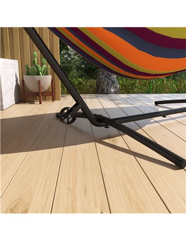 Outsunny Portable Hammock Stand, 9.5ft Adjustable Hammock Net Stand with Wheels & Carry Bag, Suitable for String-style & Brazili