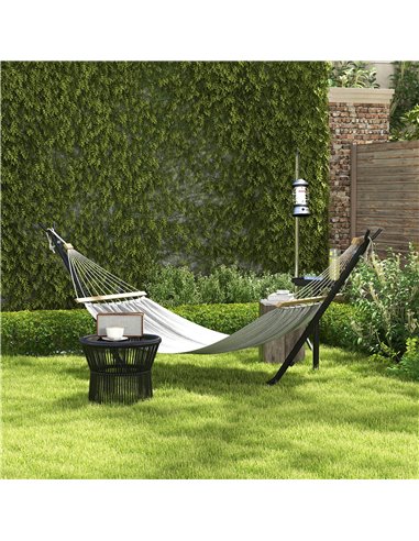 Outsunny 9.4ft Hammock Stand with Side Tray Stand, Steel Frame Hammock Net Stand, for String-style, Brazilian-style, Flat-style,