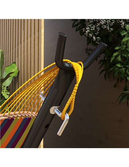 Outsunny 9.4ft Hammock Stand with Side Tray Stand, Steel Frame Hammock Net Stand, for String-style, Brazilian-style, Flat-style, - pic 58226 | FastDaddyshop