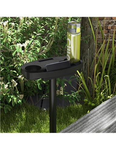 Outsunny 9.4ft Hammock Stand with Side Tray Stand, Steel Frame Hammock Net Stand, for String-style, Brazilian-style, Flat-style,